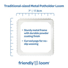 Harrisville Designs traditional-size cotton loops for six potholders and versatile projects.