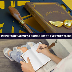 Harry Potter notebook featuring a Golden Snitch detail for magical flair in study notes.