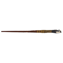 Harry Potter Hufflepuff gold banner motto wand displays collector-worthy detail.