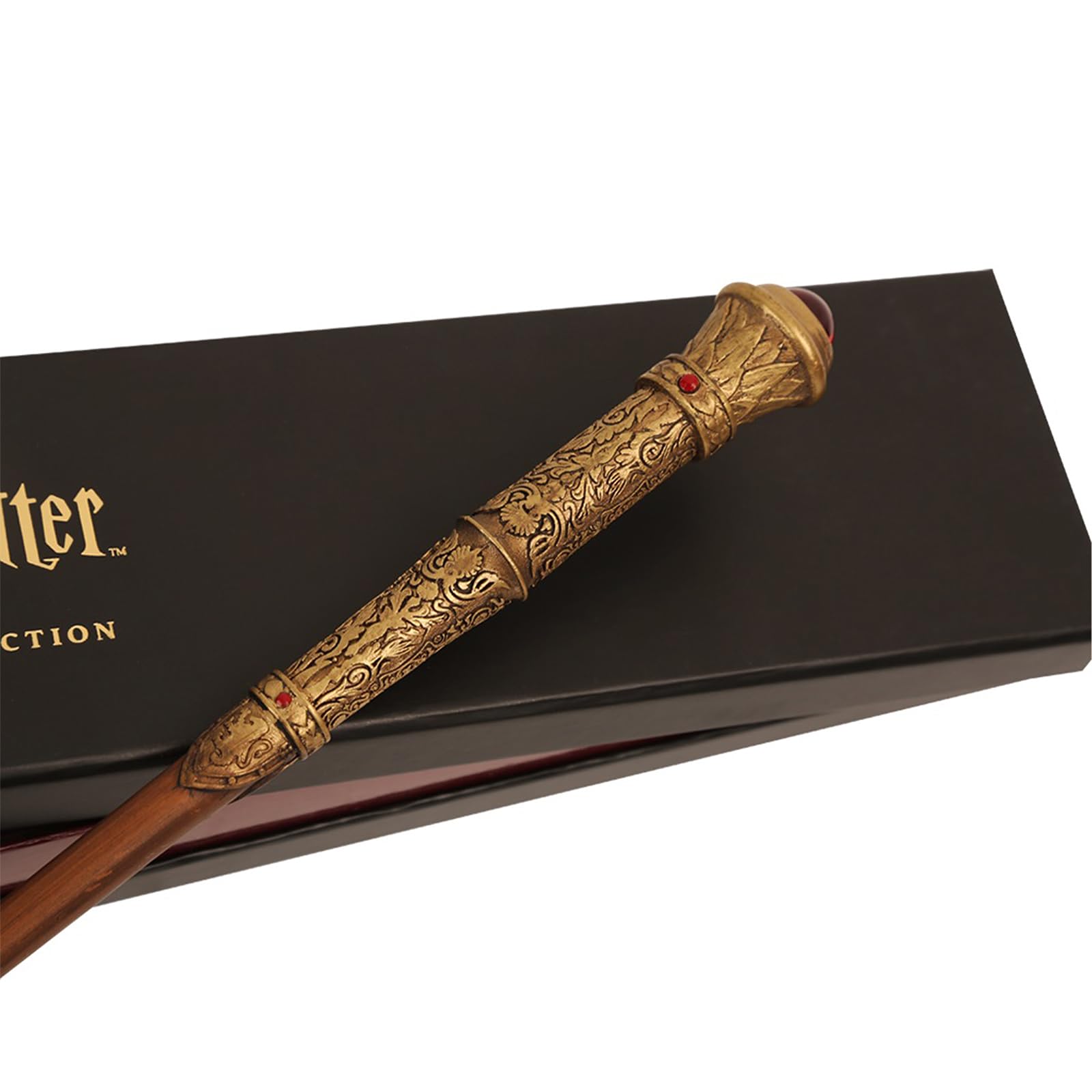 Harry Potter Sword of Gryffindor wand with ornate gold detailing highlighting craftsmanship.
