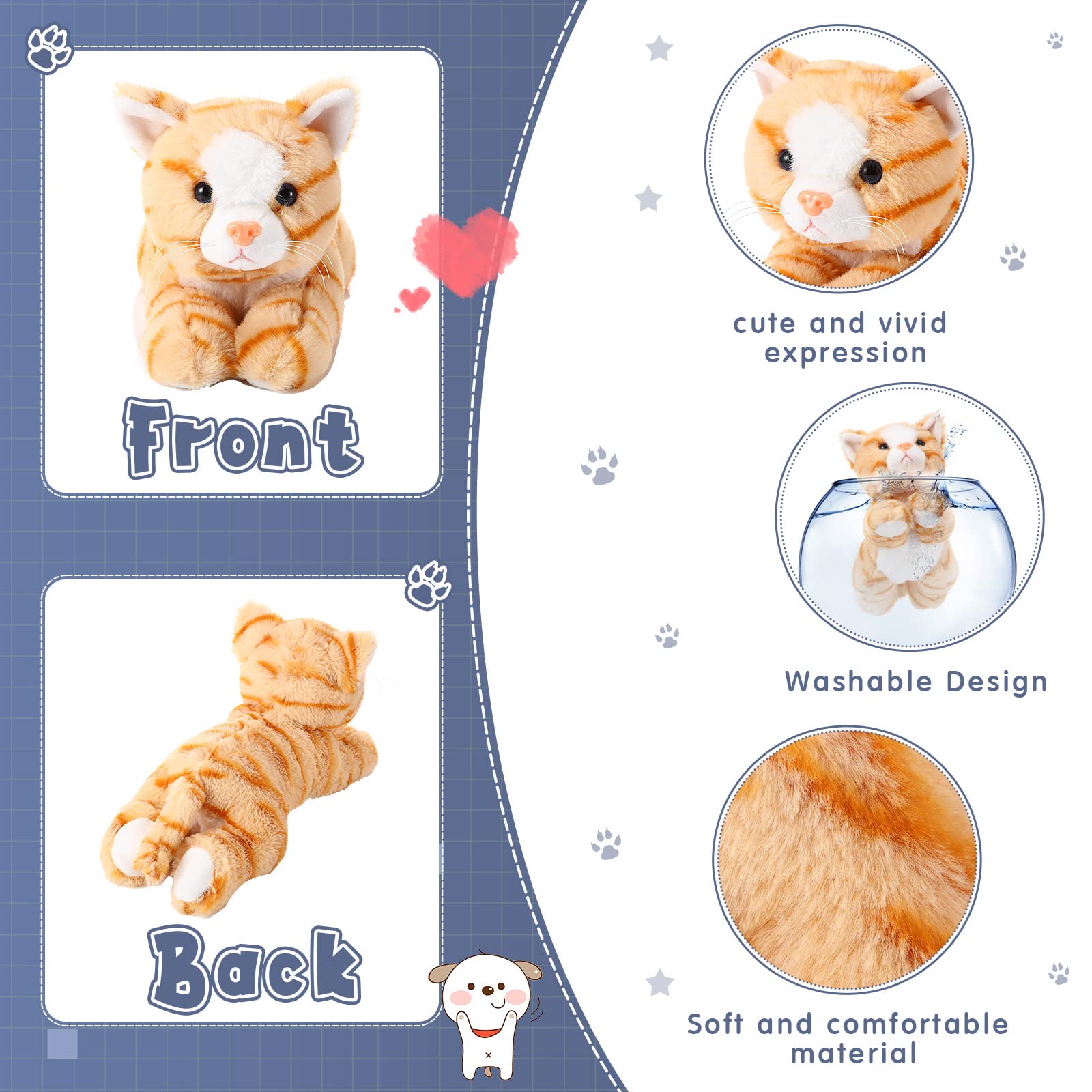 Harrycle cat plush gray, soft fabric perfect for hugging and bedtime routines.