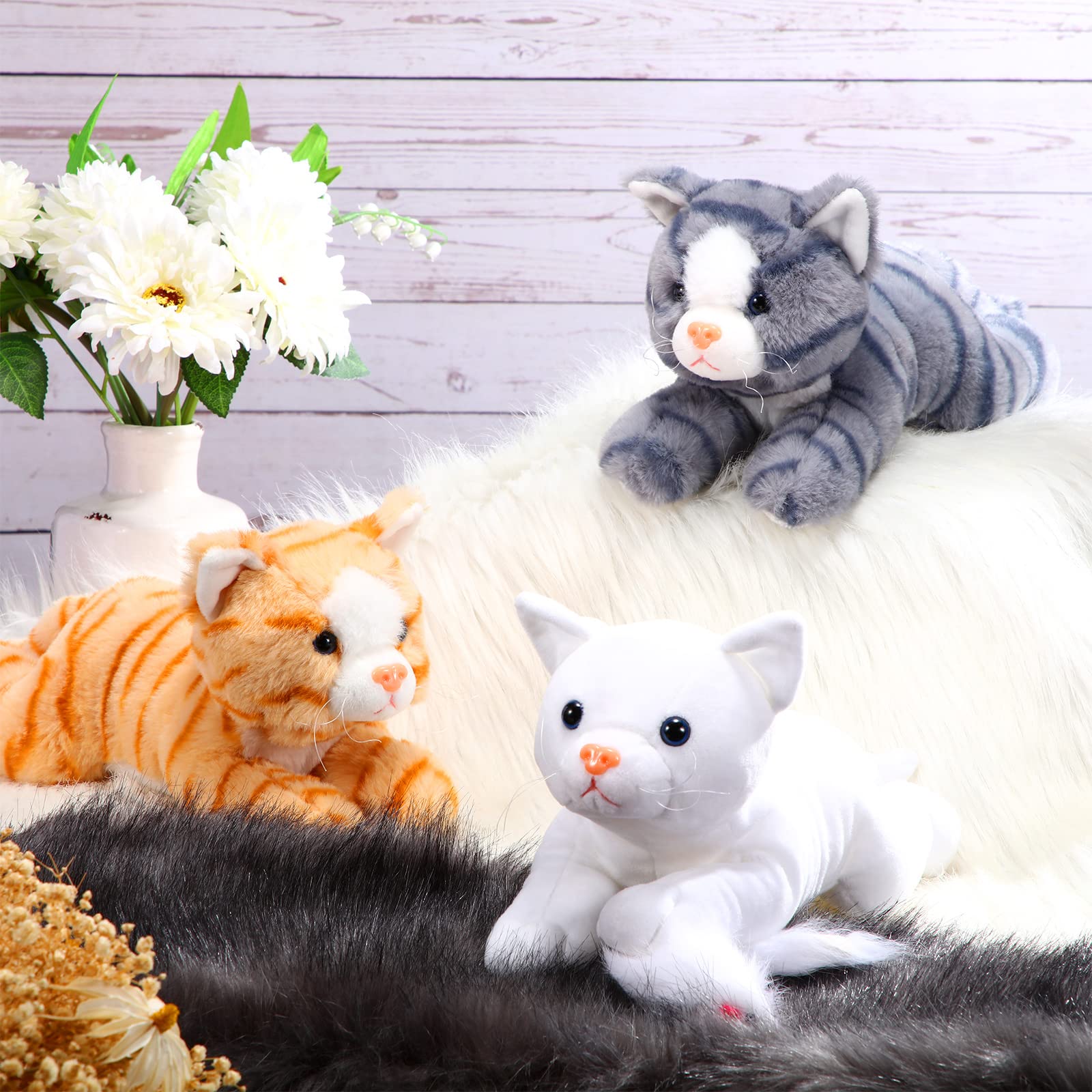 Harrycle 9 inch resting cat plush, relaxing pose suitable for display.
