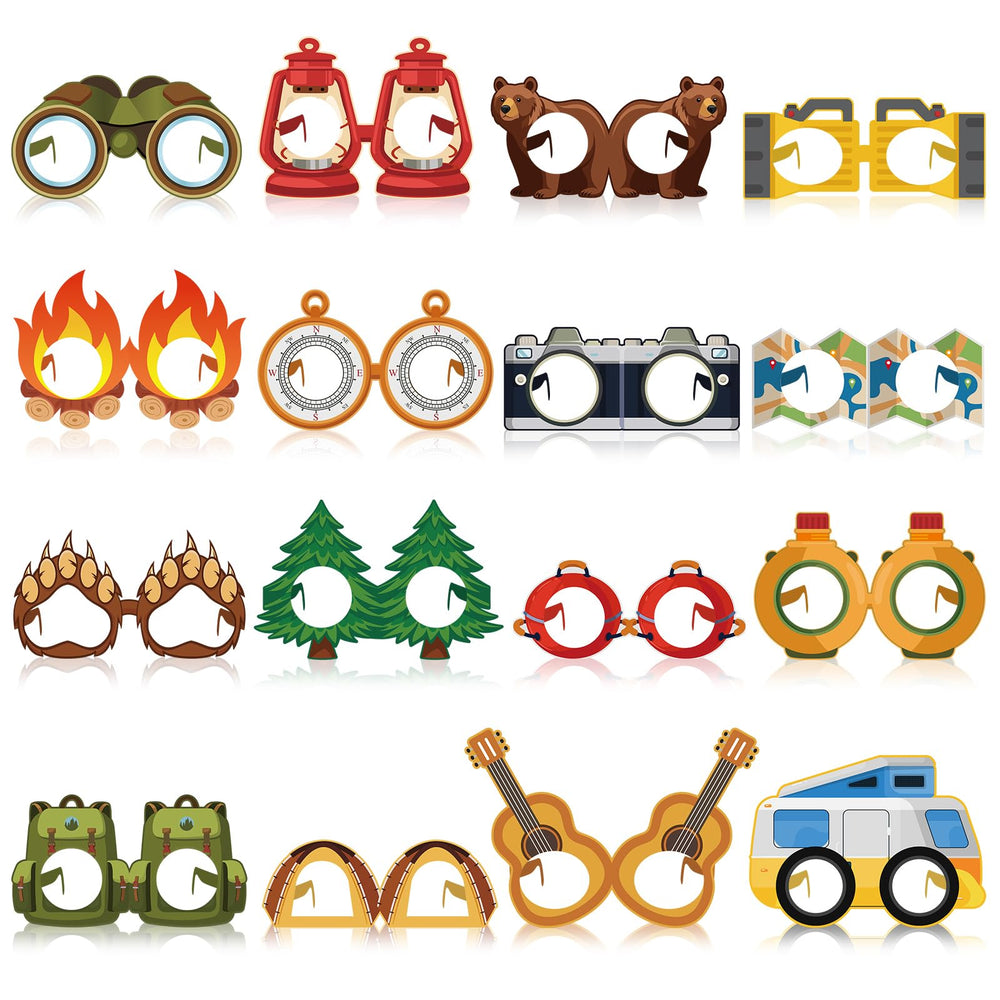 Harrycle camping glasses with tent design, ideal for outdoor party photos