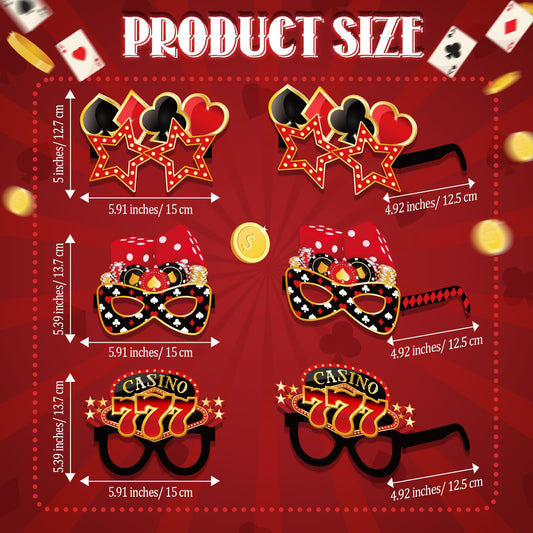 Harrycle casino night glasses featuring poker chips pattern for lively party photos.