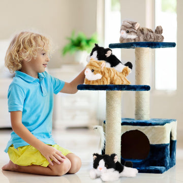 Harrycle cat plush closeup fabric texture and durable stitching.