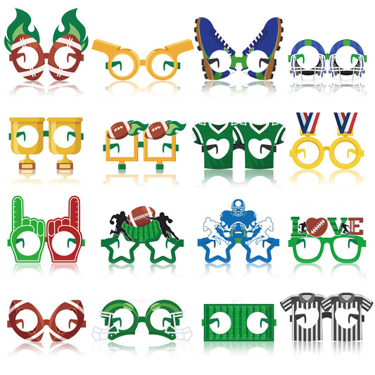 Harrycle football theme glasses frames with 16 styles for vivid party photos