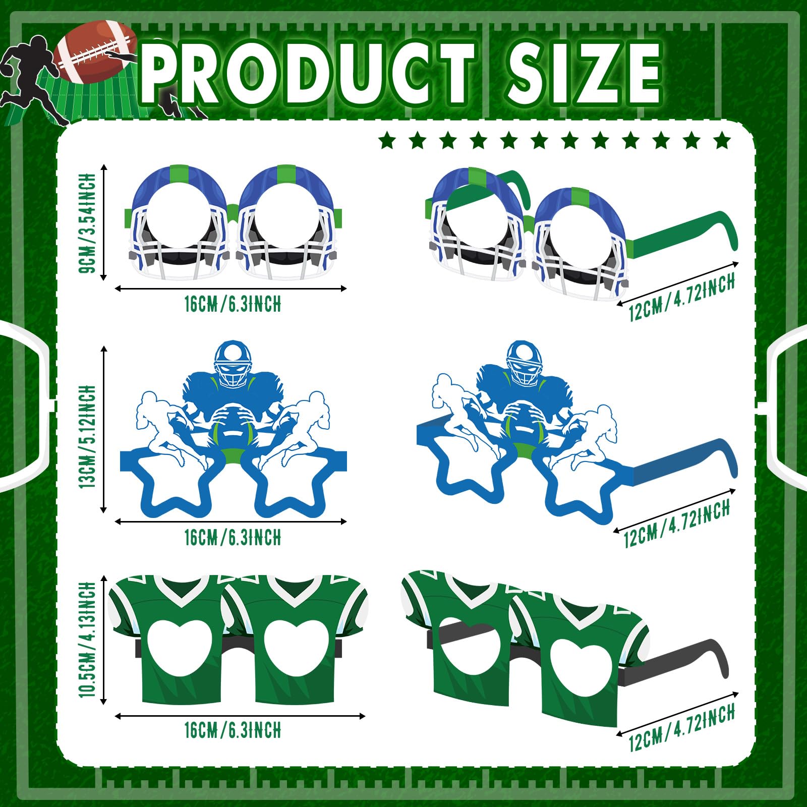 Harrycle helmet and jersey glasses props add authentic game day vibes
