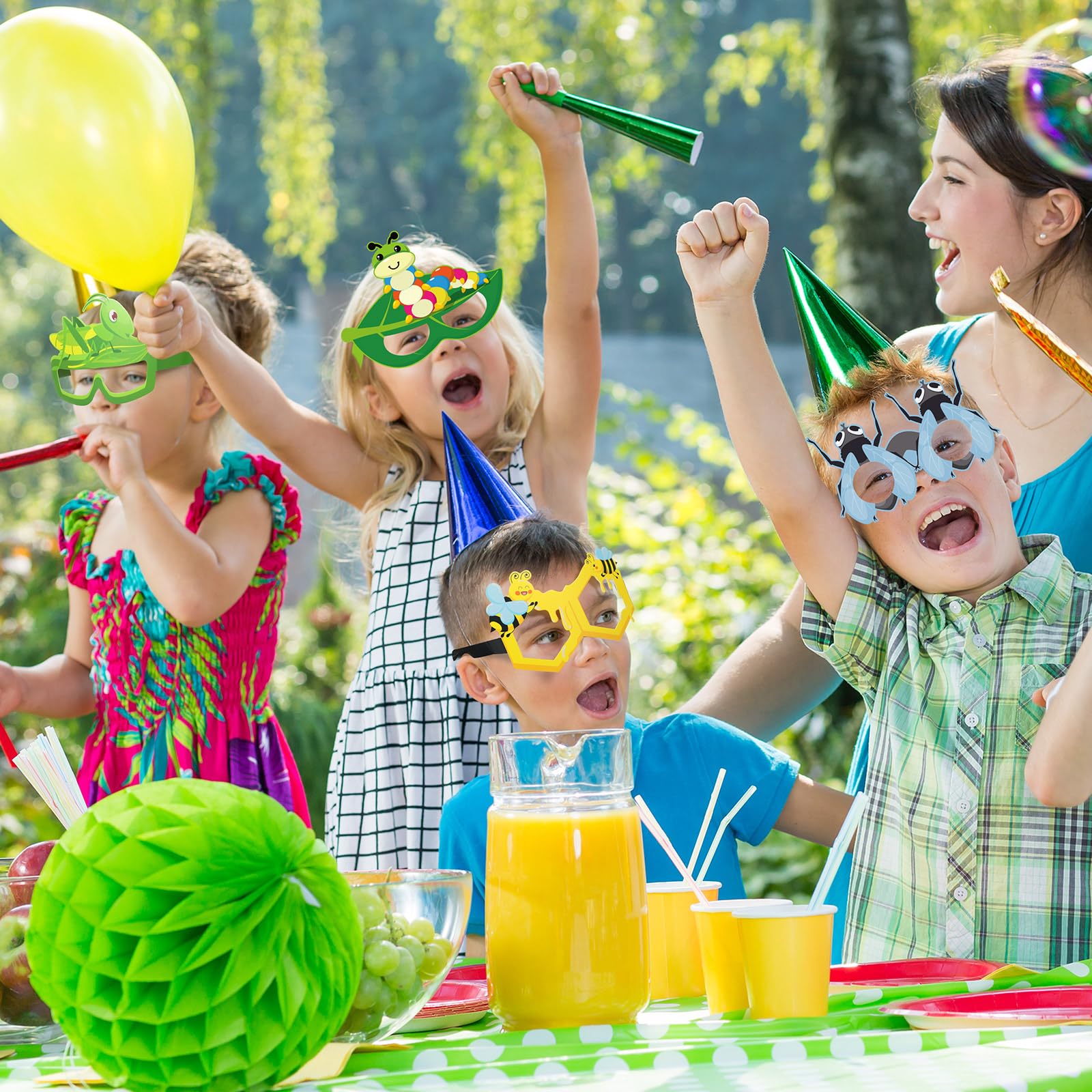 Harrycle Insect Party Decor in vivid colors brightens any gathering.