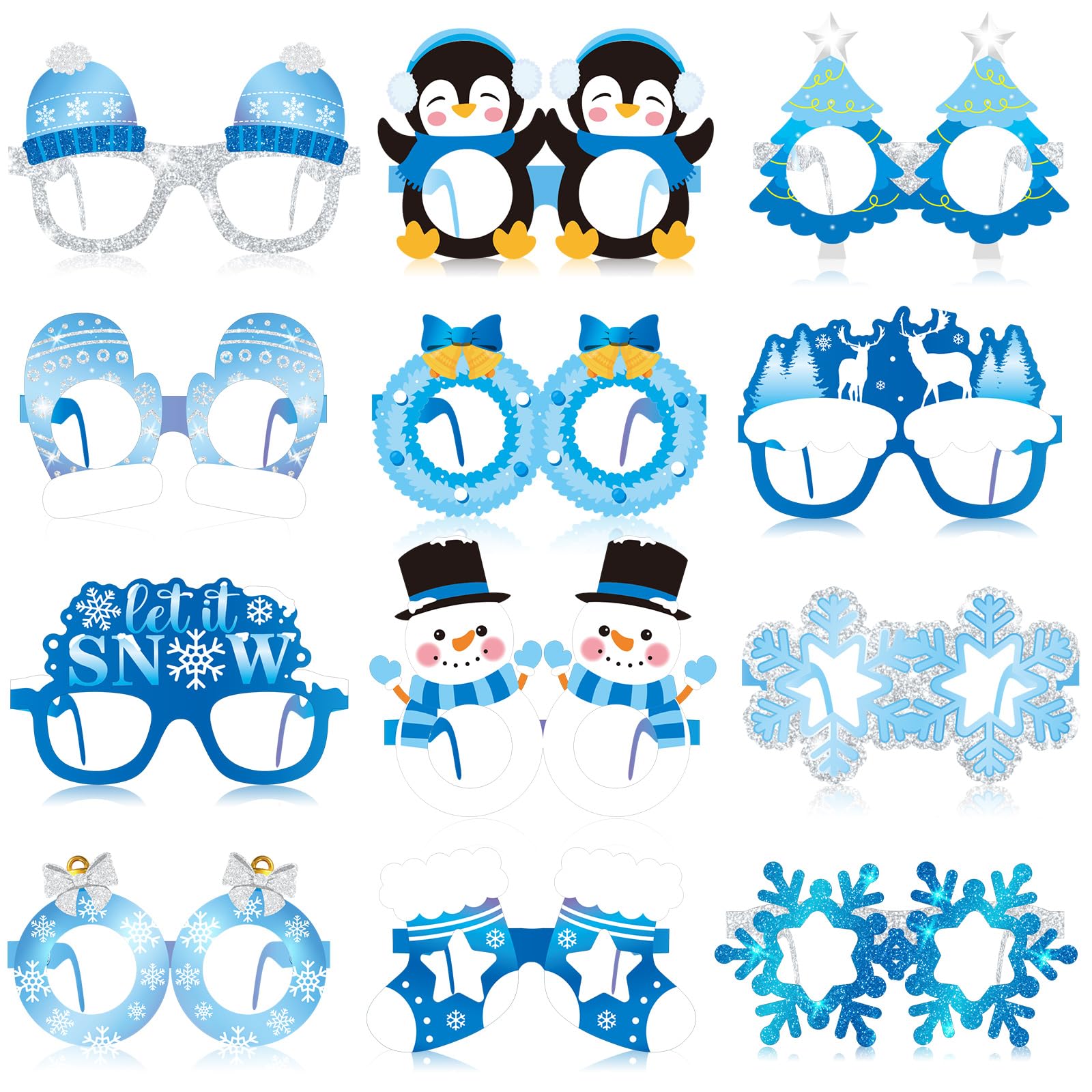 Harrycle snowflake eyeglasses with winter party vibe, ideal for photos