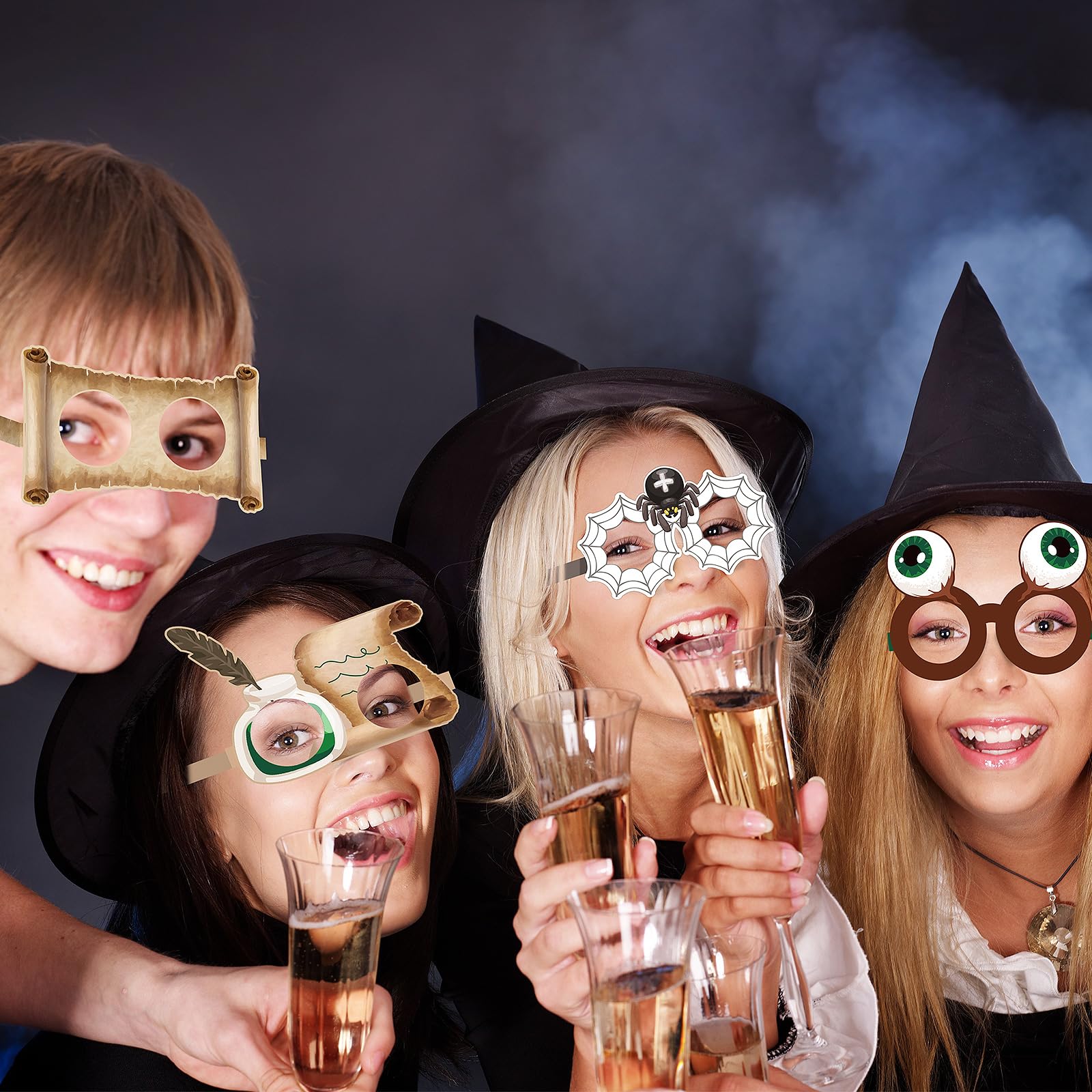 Harrycle party favors wizard glasses for memorable group photos