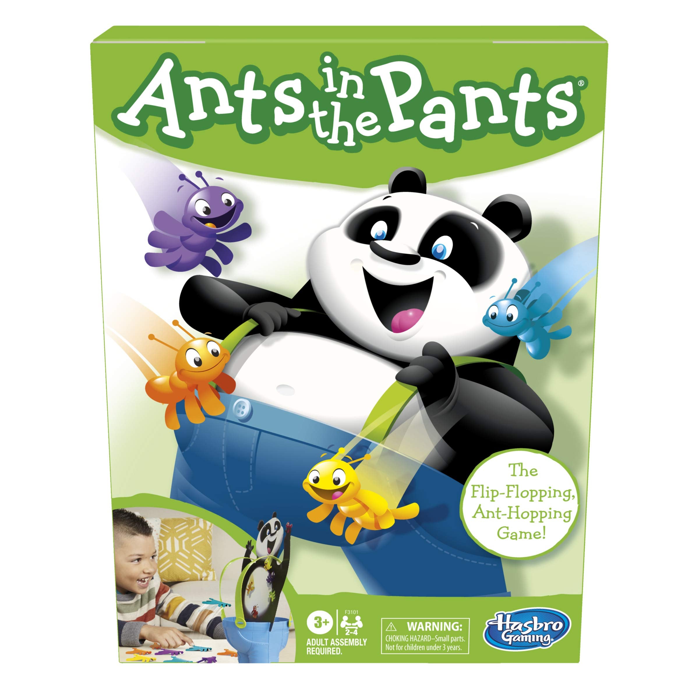 Hasbro Ants in the Pants launch action for ages 3+, promoting interactive play.