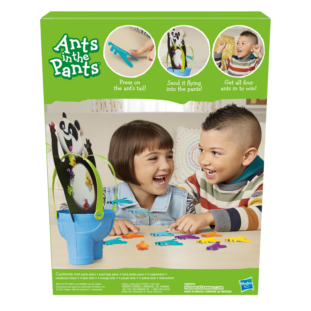 Hasbro Ants in the Pants panda with suspenders close-up inviting shared fun.