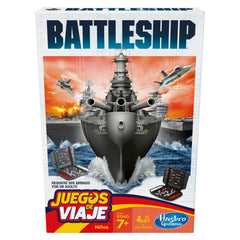 Hasbro Battleship Grab and Go compact storage keeps pegs organized after play.