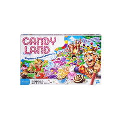 Hasbro Candy Land gingerbread pawns on a rainbow path for imaginative play.