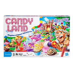 Hasbro Candyland EA box front with colorful artwork for family game night.