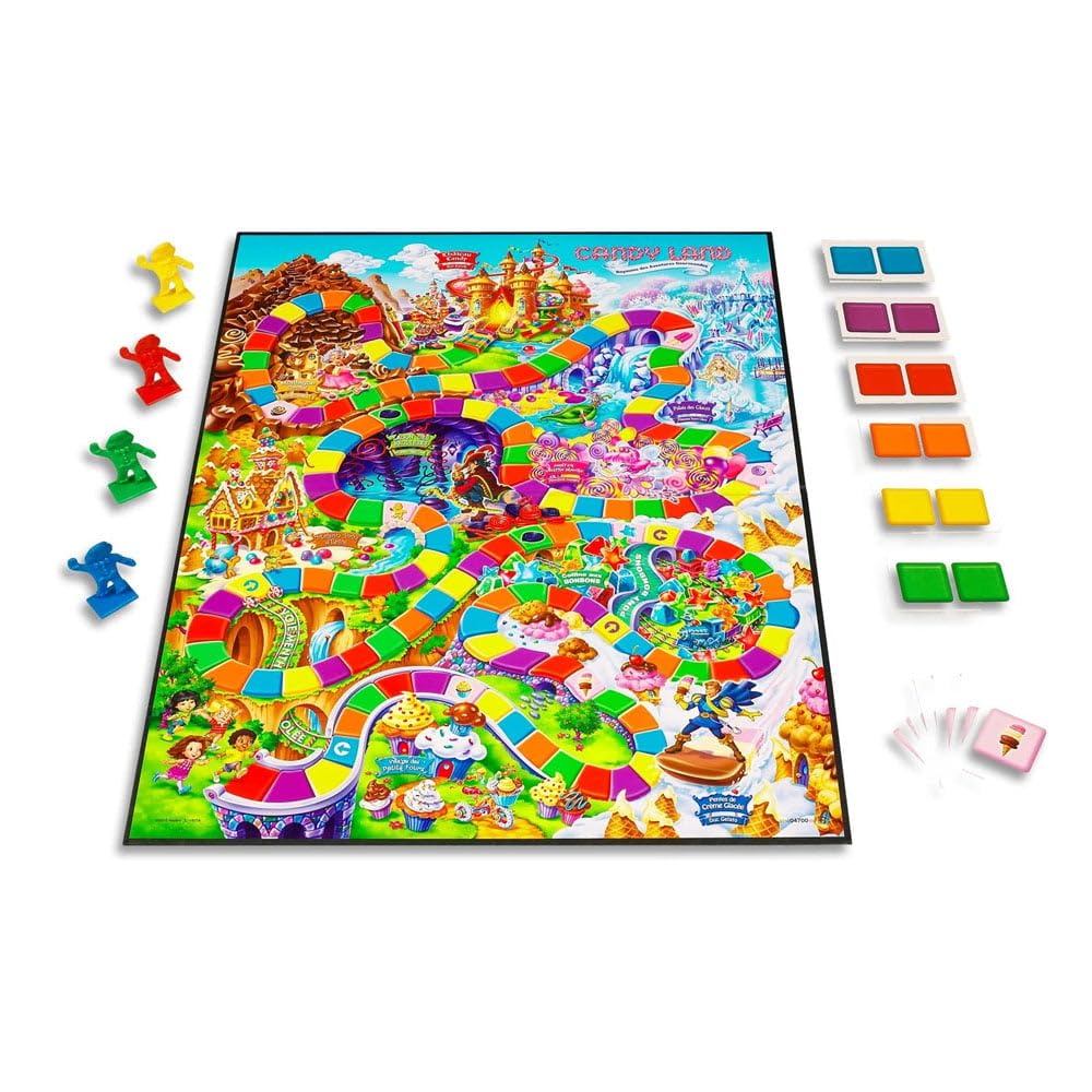 Hasbro Candyland EA players gathered around the board for simple fun.