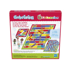 Hasbro Gaming Chutes and Ladders CoComelon Edition classic play side supports early numeracy.