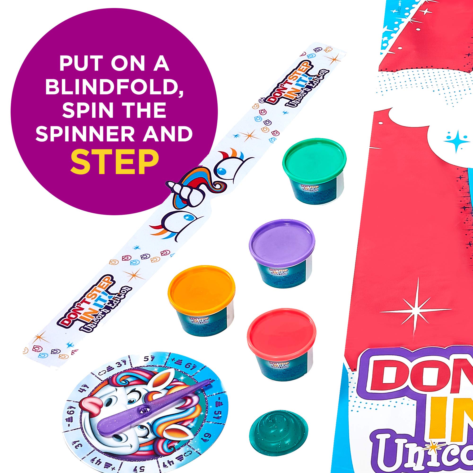 Hasbro Don’t Step In It Unicorn Edition playmat supports active, indoor-outdoor fun.