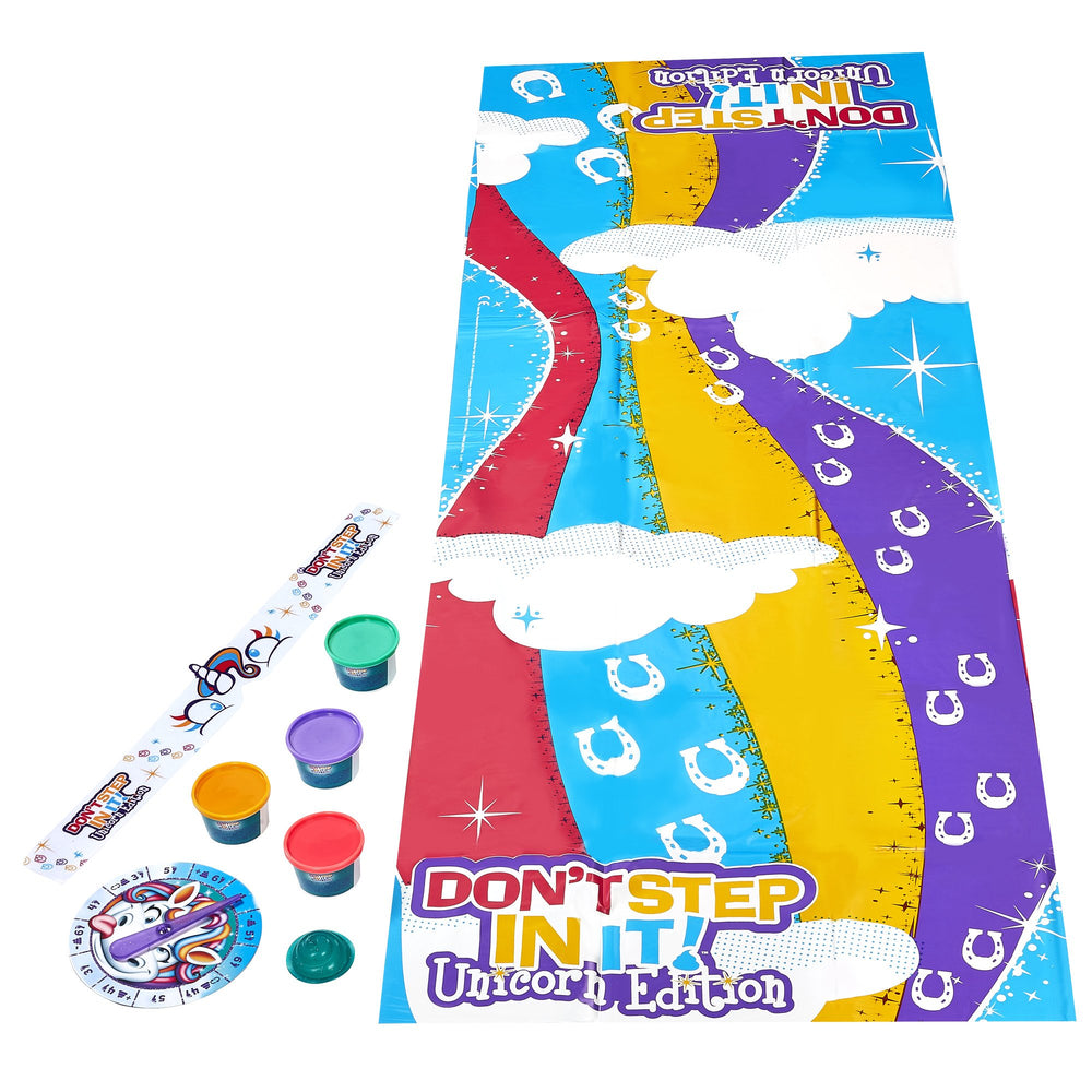 Hasbro Don’t Step In It Unicorn Edition poop piles on rainbow clay for imagination.