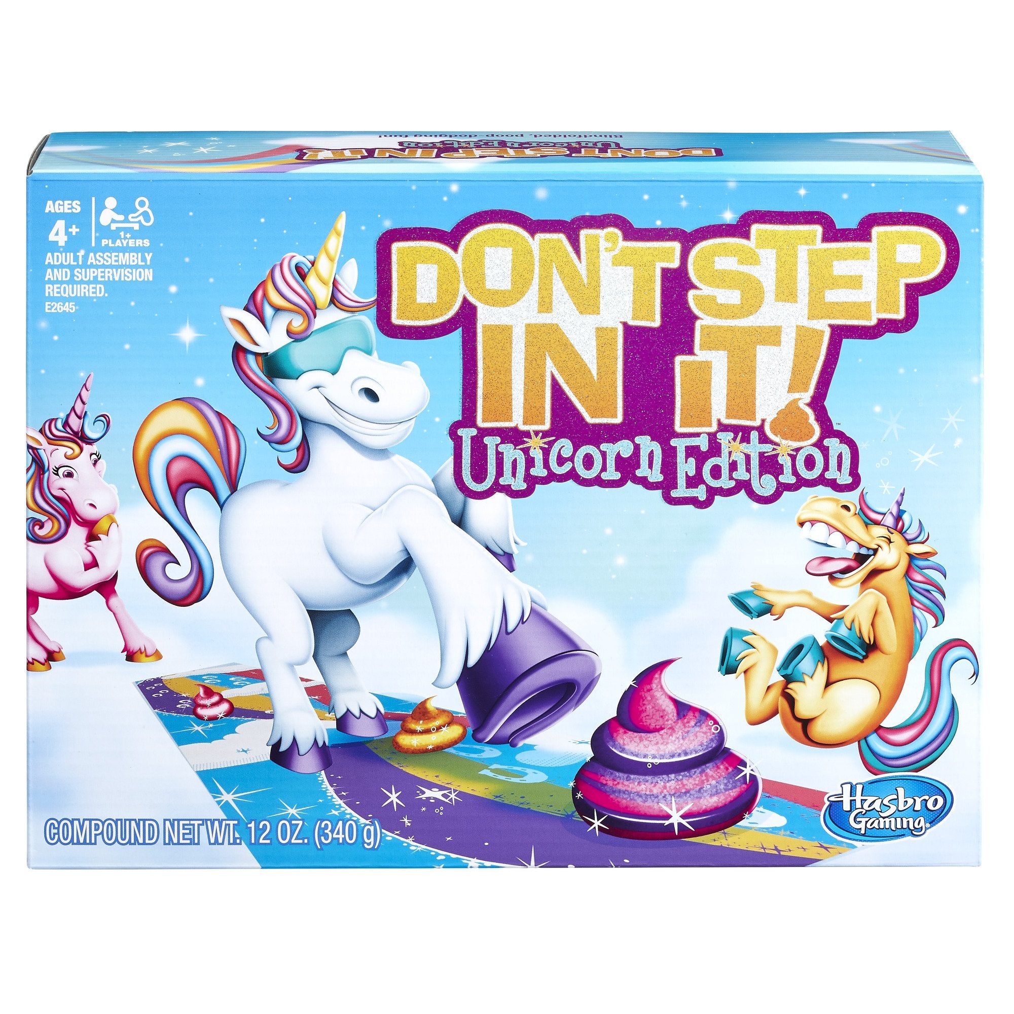Hasbro Don’t Step In It Unicorn Edition spinner for lively family play.