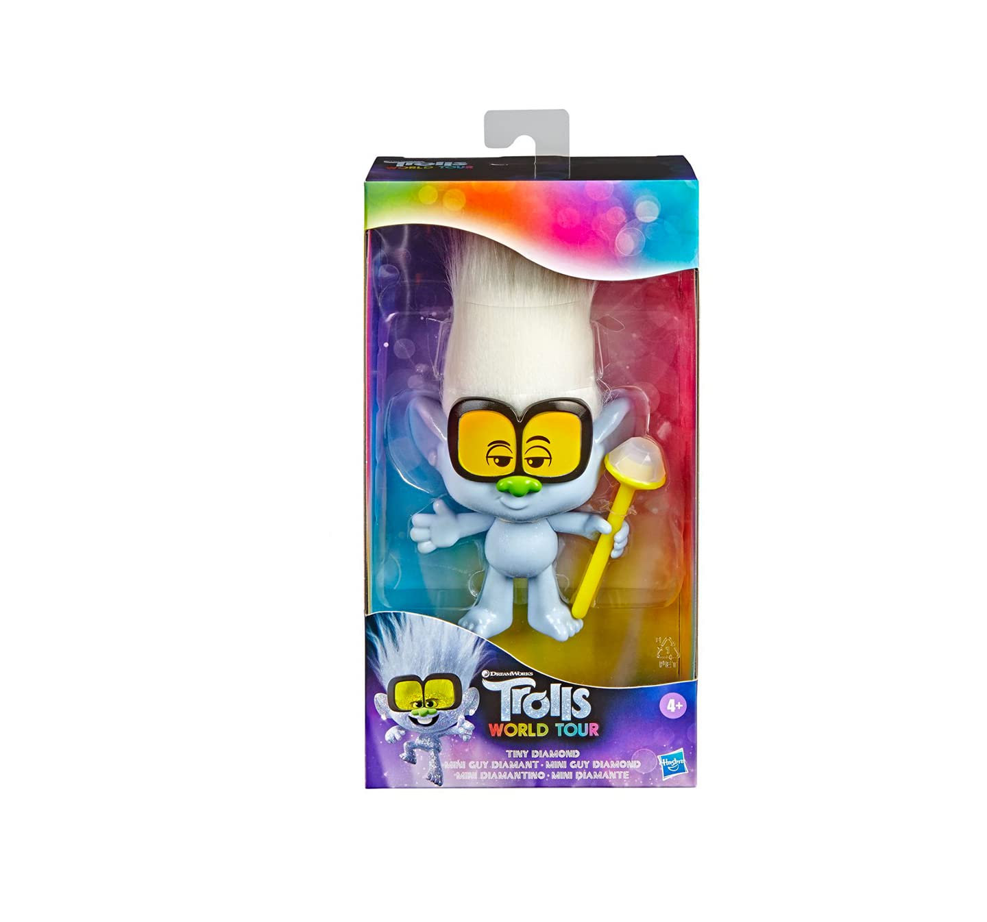 Hasbro DreamWorks Trolls Poppy doll, dress-details close-up, vibrant colors for storytelling.
