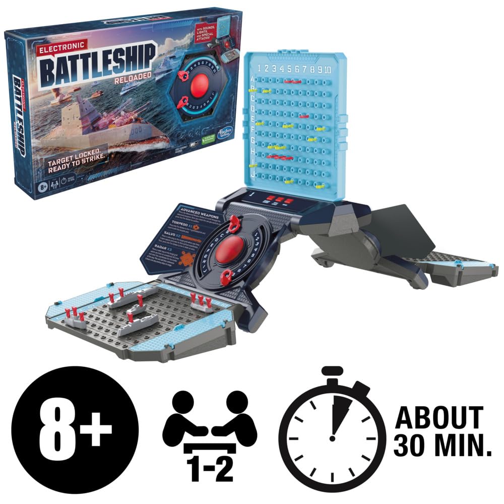 Hasbro Electronic Battleship Reloaded folding unit for easy storage