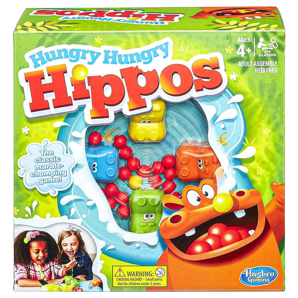 Hasbro Elefun and Friends Hungry Hungry Hippos game base ready for chomping action.
