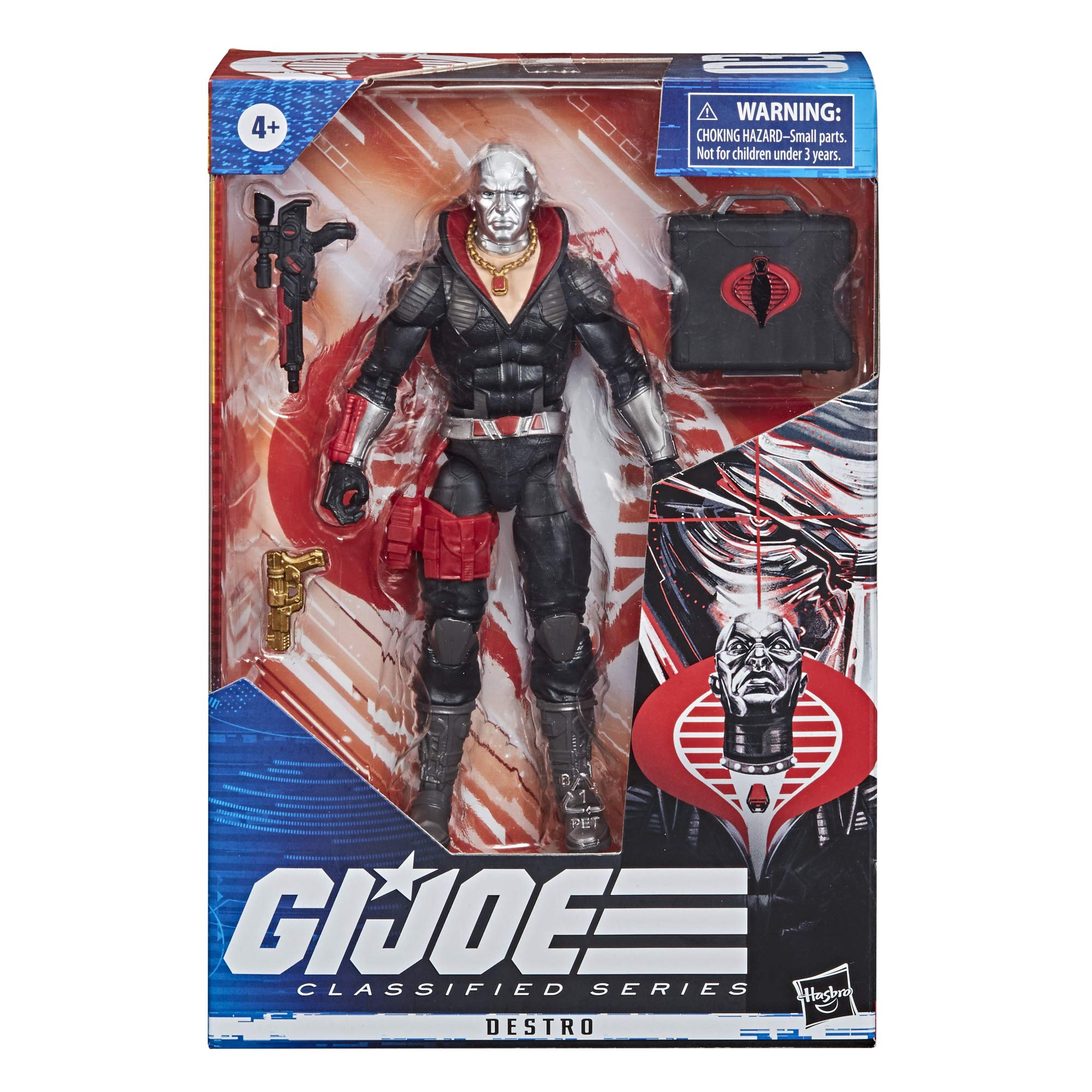 Hasbro G.I. Joe Destro accessories showcase authentic weapons for display.