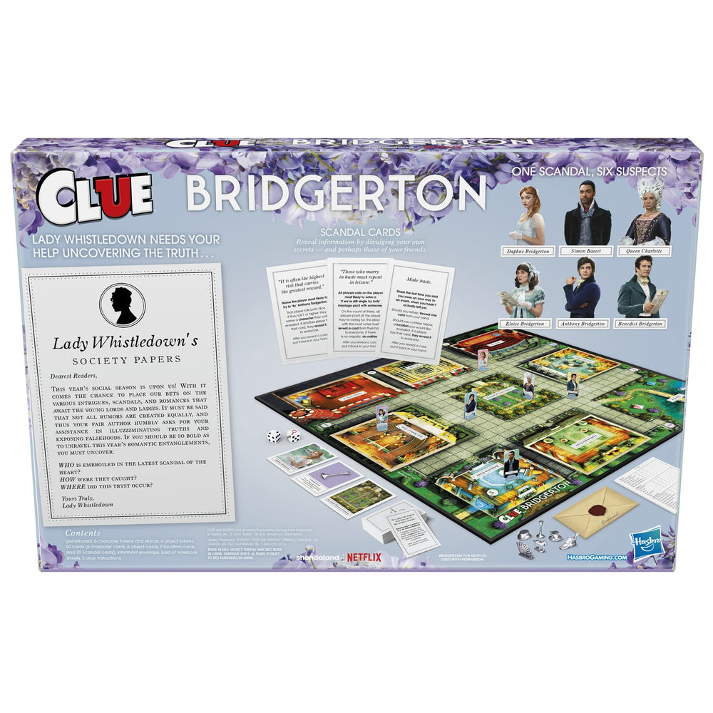 Hasbro Gaming Clue: Bridgerton Edition Simon mover, adds dramatic role-play during play.