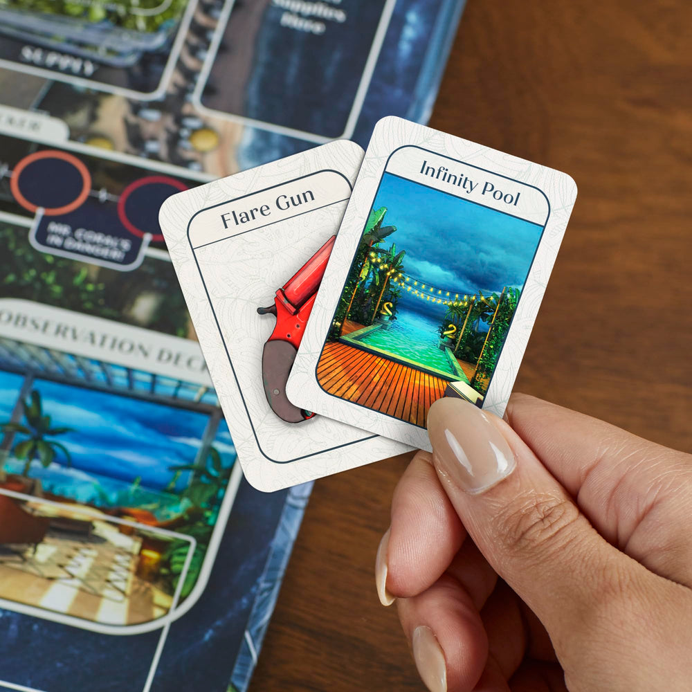 Hasbro Gaming Clue Conspiracy game night image reflects lively group fun.