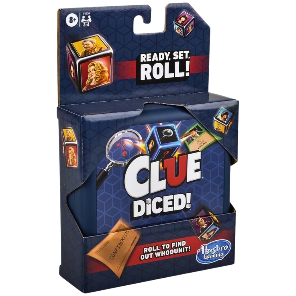 Hasbro Gaming Clue Diced compact no-board design ideal for travel.