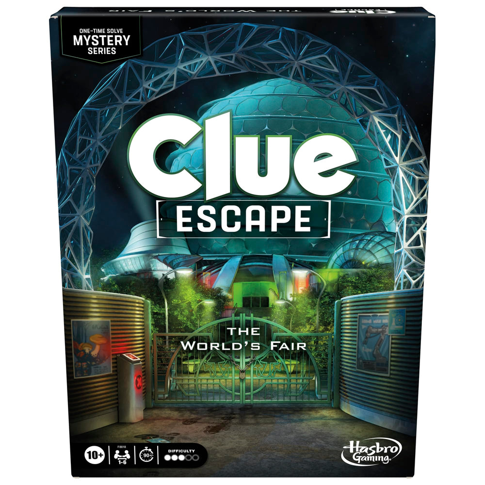 Hasbro Gaming Clue Escape World’s Fair board ready for quick setup and cooperative play.