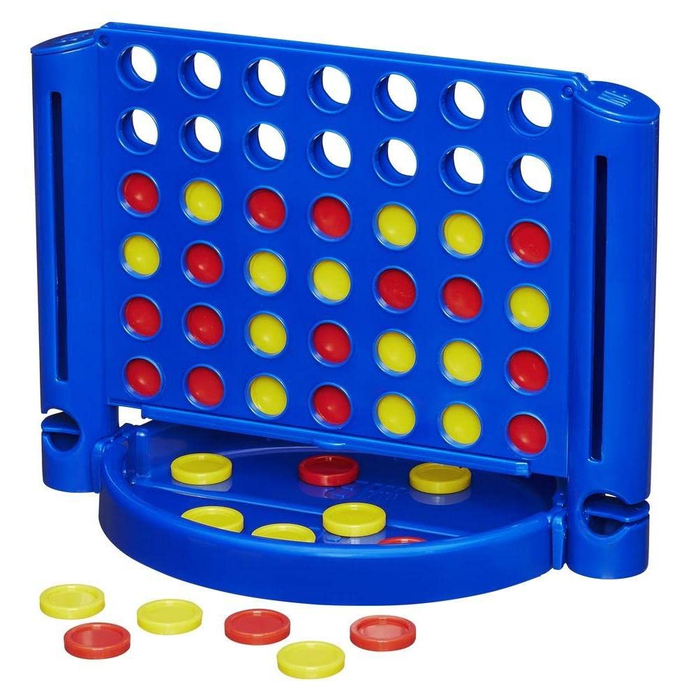 Hasbro Gaming Connect 4 Grab and Go checkers with compact storage.