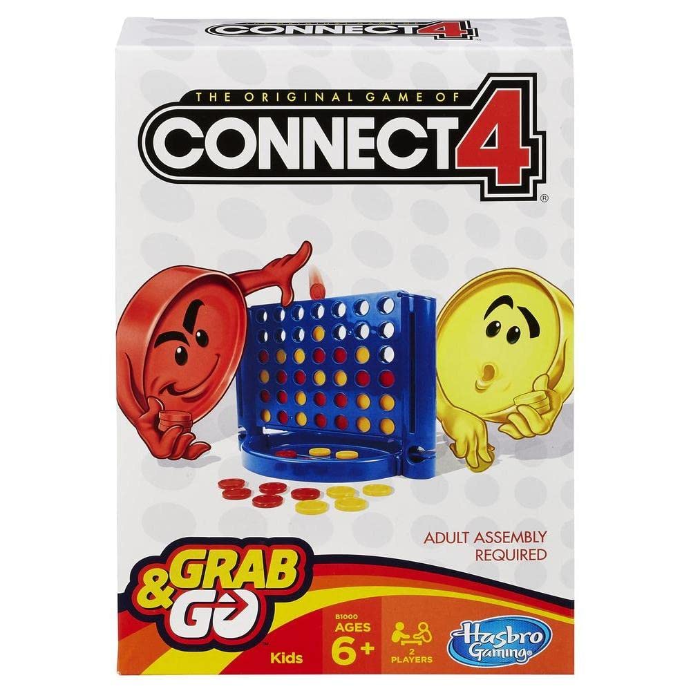 Hasbro Gaming Connect 4 Grab and Go grid enables quick on-the-go play.