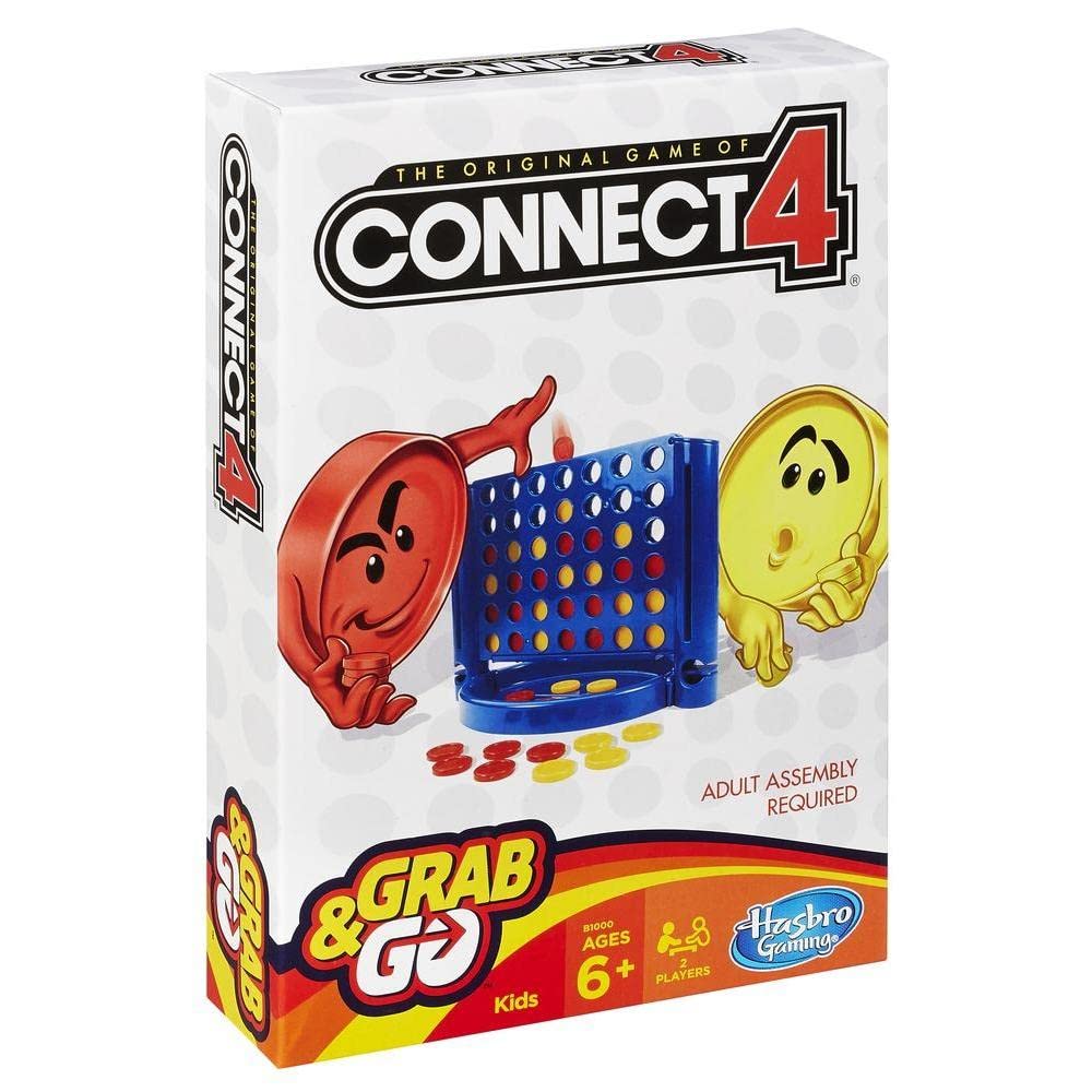 Hasbro Gaming Connect 4 Grab and Go trays fold for easy cleanup.