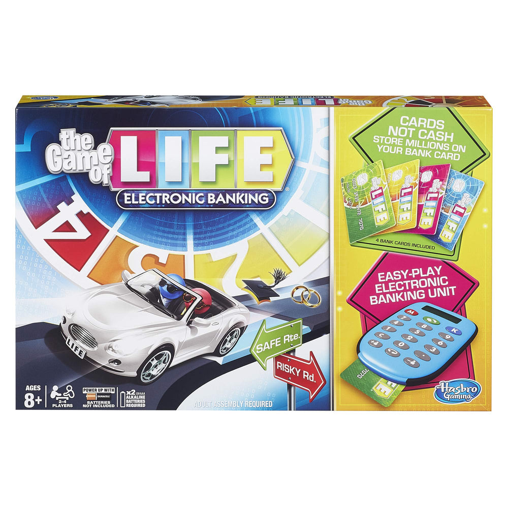 Hasbro Gaming The Game of Life board with electronic banking unit for quick play.