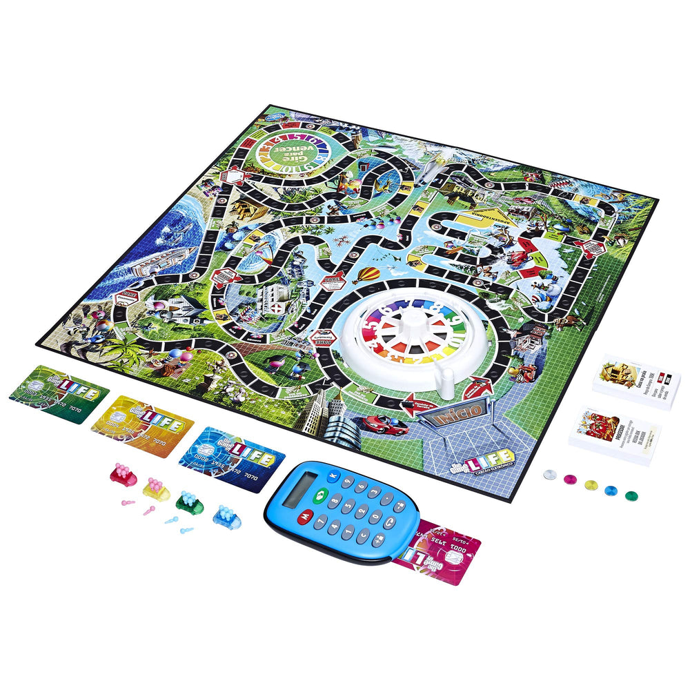 Hasbro Gaming The Game of Life electronic banking unit speeds money handling during rounds.
