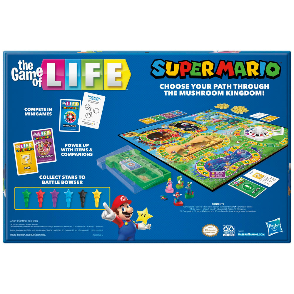 Hasbro Game of Life: Super Mario Edition Mushroom Kingdom path supports exploration and strategy.