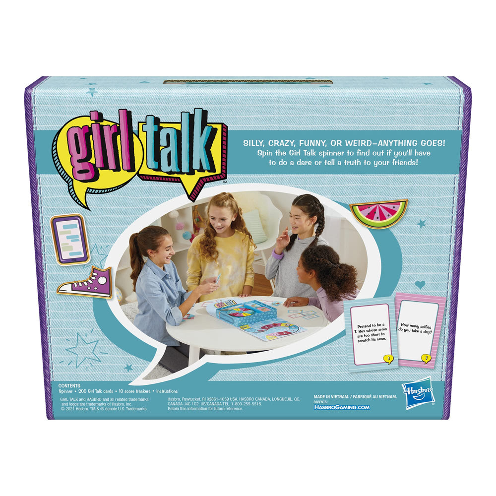 Hasbro Gaming Girl Talk 2-10 players feature supports big group fun at sleepovers.