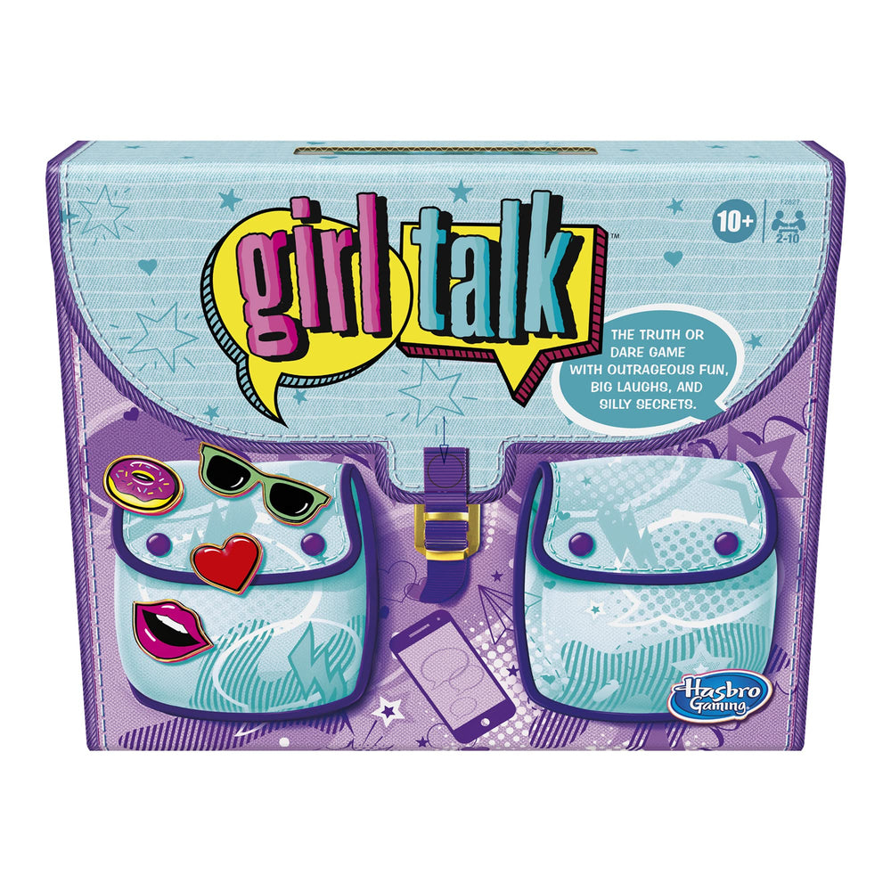 Hasbro Gaming Girl Talk spinner image shows giant spinner for quick truth or dare rounds.