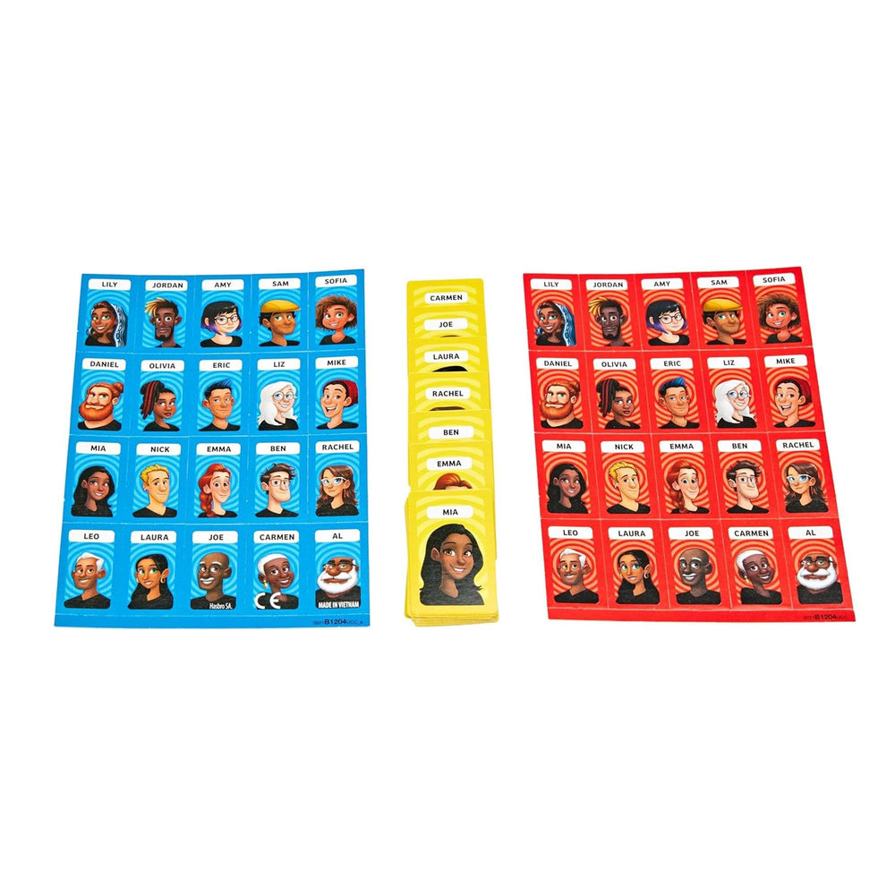 Hasbro Gaming Grab and Go Guess Who two trays keep components organized.