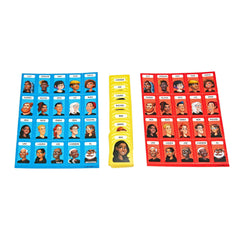 Hasbro Gaming Grab and Go Guess Who two trays keep components organized.