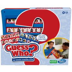 Hasbro Gaming Guess Who? frame highlights quick setup with easy-load design.
