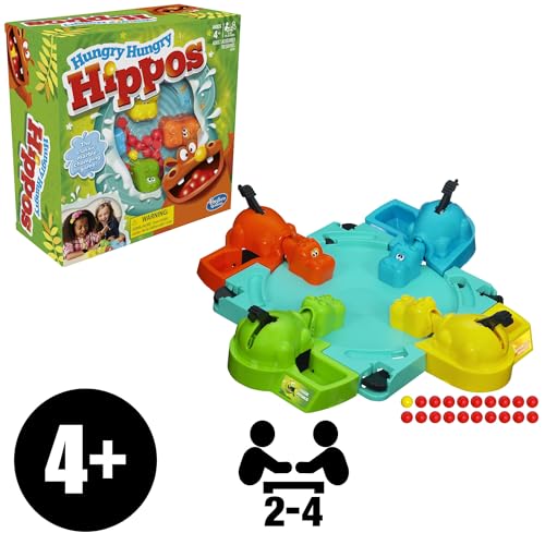 Hasbro Gaming Hungry Hungry Hippos gift-ready image communicates a playful gift for kids.