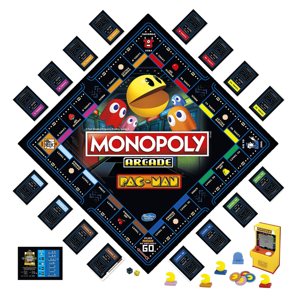 Hasbro Gaming Monopoly Arcade Pac-Man arcade unit that tracks points during play.