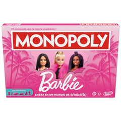 Hasbro Gaming Monopoly Barbie Fun board game Barbie dream houses add immersive property ownership.