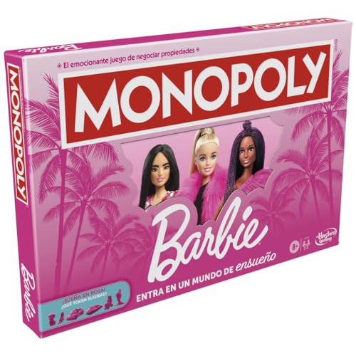 Hasbro Gaming Monopoly Barbie Fun board game dream wardrobe cards spark imaginative play and style moments.