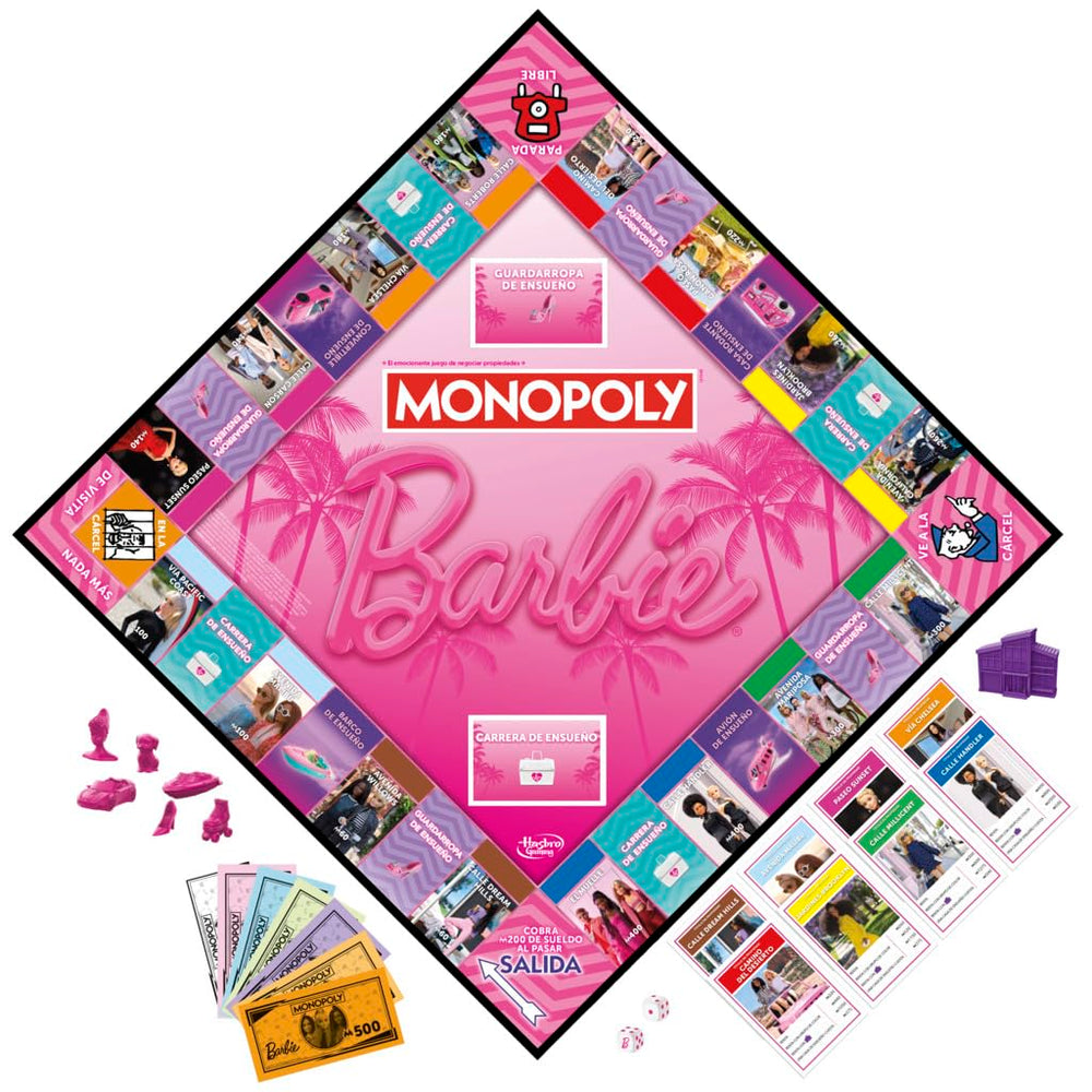 Hasbro Gaming Monopoly Barbie Fun board game dream careers encourage aspirational play.