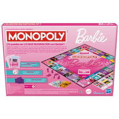Hasbro Gaming Monopoly Barbie Fun board game dream career cards encourage role-play scenarios.