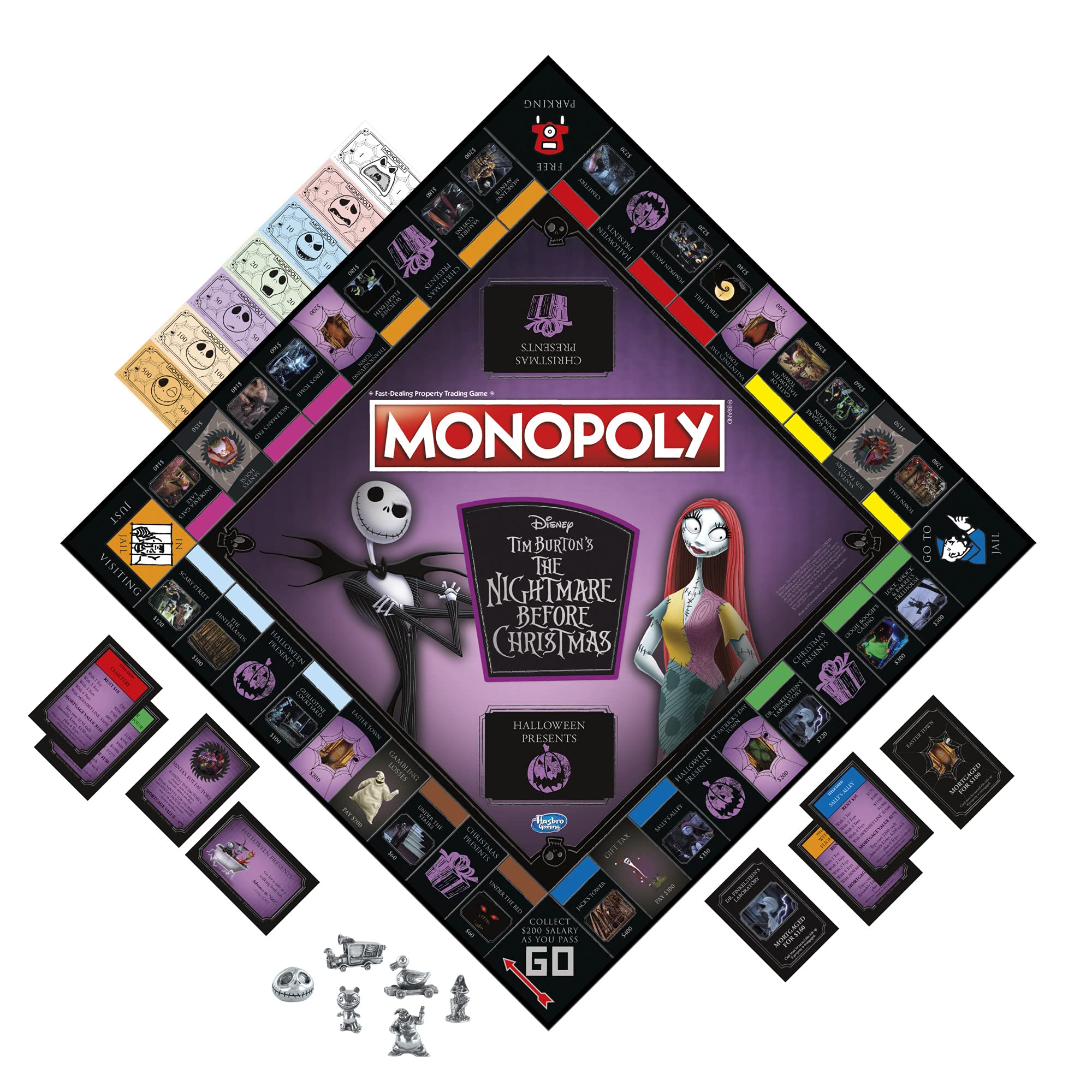 Hasbro Gaming Monopoly Disney Nightmare tokens set for characterful gameplay